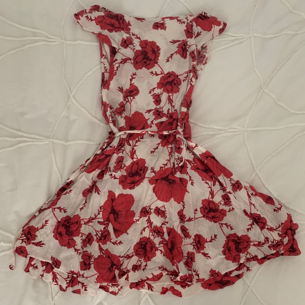 Free People French Quarter Wrap Mini Dress Hot Pink Floral - Picture 10 of 14